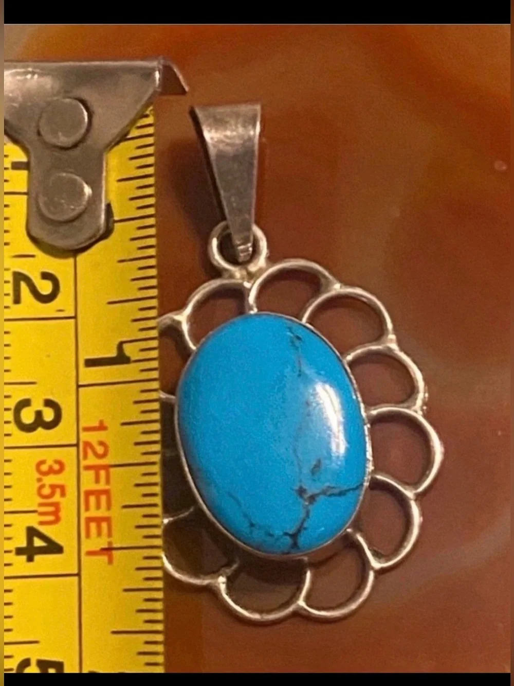 Sterling Silver Turquoise Statement Pendant #7863